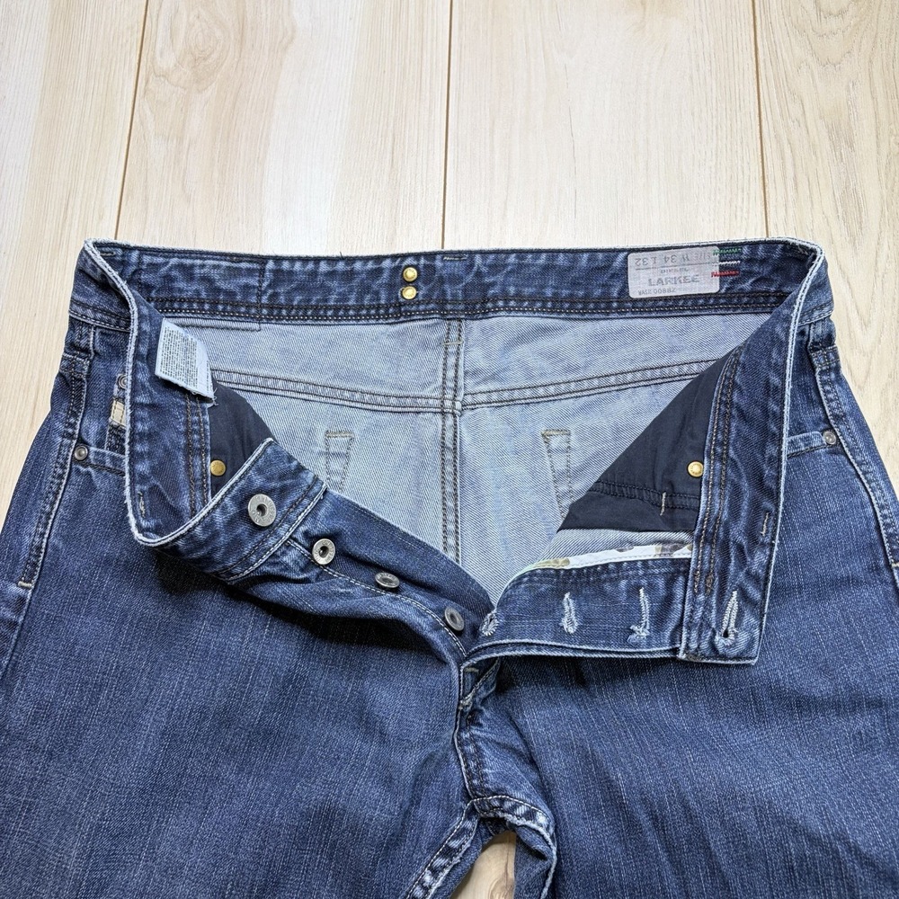 Diesel Industry Mens LARKEE Button Fly 5 Pocket Denim Jeans Blue Wash Size 34x32 - Picture 9 of 16